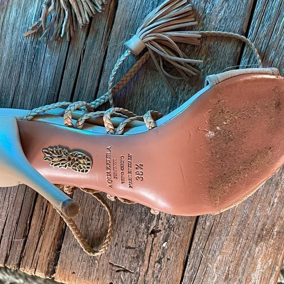 AQUAZZURA Suede Tassel Heels - Picture 3 of 4